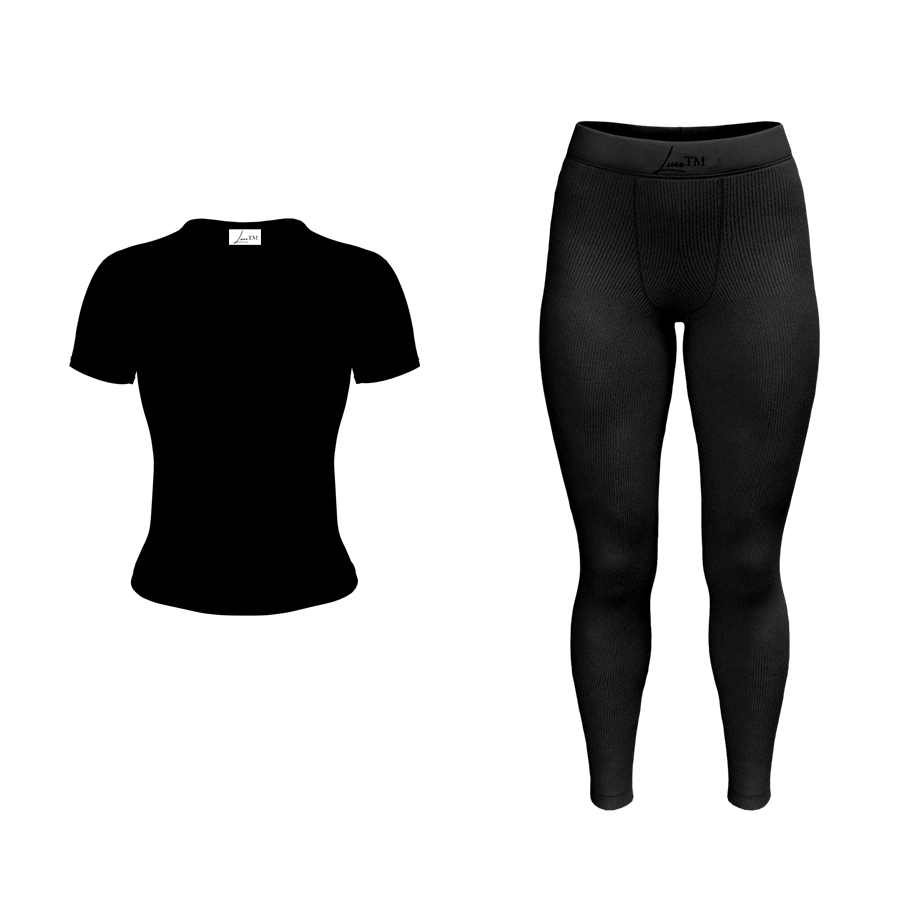 Ribbed Legging Set - Black